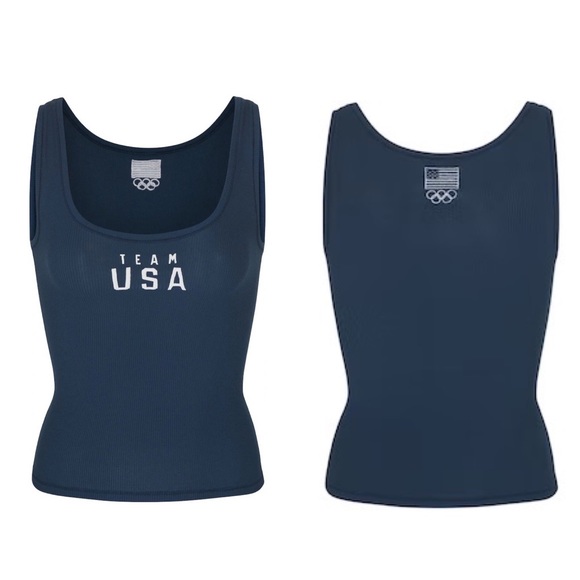 🦄SOLD🦄 NEW SKIMS Olympic Capsule Rib Scoop Tank in Navy, Team USA